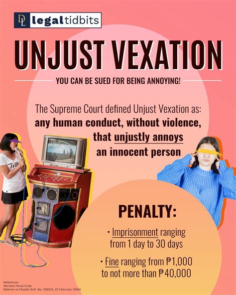 unjust vexation elements|You’re annoying .
